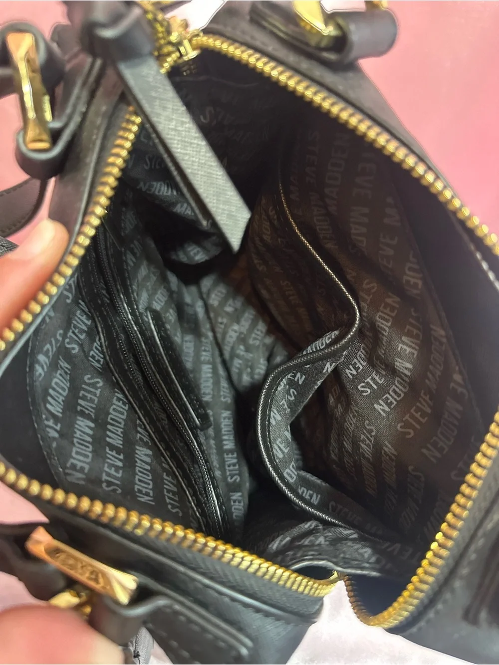 Michael Kors Black Saffiano Top-Handle Satchel with Gold Hardware
